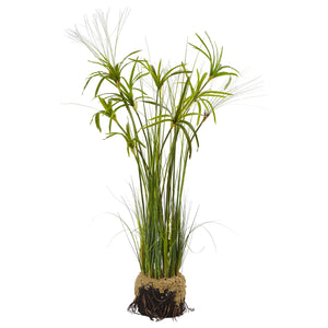 Papyrus Plant with Faux Soil - Home Staging Warehouse