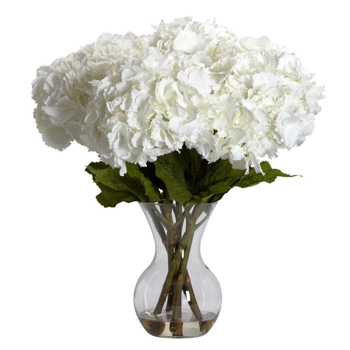 Large Hydrangea w/Vase Silk Flower Arrangement