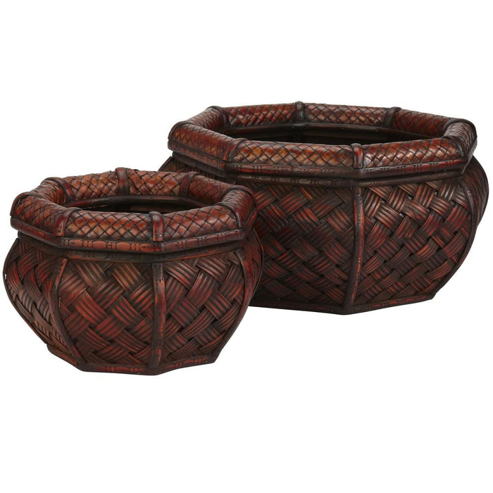 Rounded Octagon Decorative Planters (Set of 2)