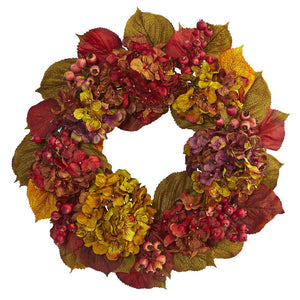 24" Fall Hydrangea Wreath