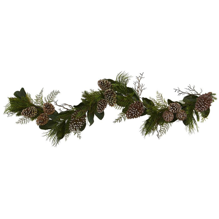 6' Pine Cone and Pine Artificial Garland