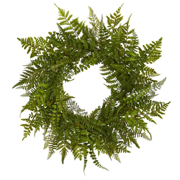 24" Mixed Fern Wreath