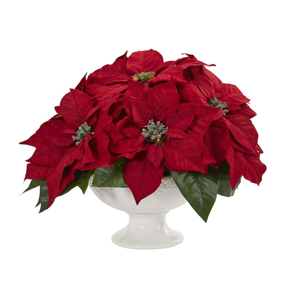 Poinsettia Artificial Arrangement in Urn – Home Staging Warehouse
