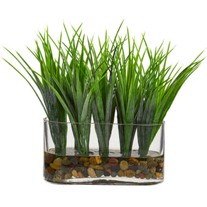 Vanilla Grass Artificial Plant in Oval Vase - Home Staging Warehouse