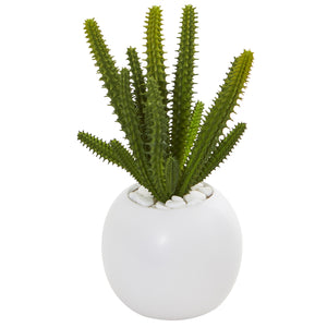 10” Mix Succulent Artificial Plant In White Planter (Set Of 3)