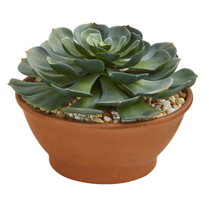 Giant Echeveria Succulent Artificial Plant In Terra Cotta Planter