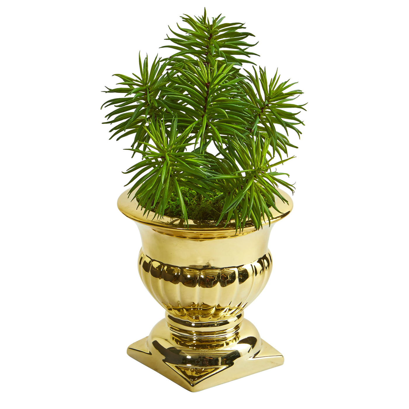 gold pot artificial plant Spiky Succulent Artificial Plant In Gold Urn – Home Staging Warehouse