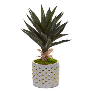 21” Agave Artificial Plant In Designer Planter